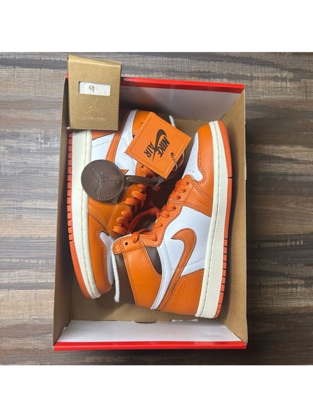 Nike Wmns Air Jordan 1 High OG Starfish Women’s 6.5 Orange NWT - Picture 1 of 9
